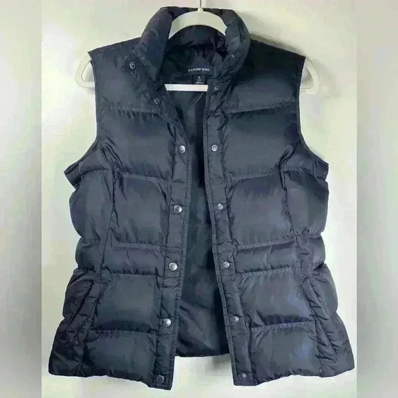 Lands End Warm Cozy Puffer Vest Down Feather Dark Navy Women’s Size Small 6-8 - Picture 12 of 15
